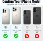 AGVEE 3+3 6 Pack for iPhone 16 Pro 6.3" / 16 Pro Max 6.9" Camera Lens Cover Protector, Bling Glitter & CD-Textured Metal Ring 9H Tempered HD Glass Camera Cover Protector Film, Glitter-Natural