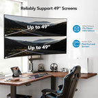 HUANUO Dual Monitor Arm for 13-49" Ultrawide Screens up to 40 lbs, Heavy Duty Aluminum Extra Tall Monitor Desk Mount, Vertical Stacked Fully Adjustable Dual Monitor Mount, Max VESA 100x100