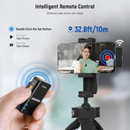 NEEWER KM15 Wireless Lavalier Microphone System Compatible with iPhone Android Phone PC Computer, Mini USB C Noise Cancelling Lapel Mic, 300m Range 48KHz/24Bit 9H Battery for Video Recording Streaming