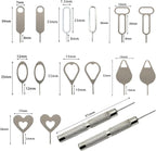 SIM Card Tool Kit with Eject Pins 16 Pcs Tray Openers Needle Ejector for All iPhone iPad Samsung Galaxy Smartphones & Smart Watch Link Remover Tnkcter