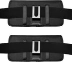 Nylon Cellphone Holster for Samsung Galaxy A32 A33 A53 A54, S22+, S23 FE, iPhone 11 Pro Max, XS Max, TCL ION X ION V - Horizontal Case Canvas Waist Carrying Pouch with Belt Clip/Loops, Black