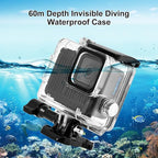 Waterproof Case for Go Pro Hero 4K, FotStdio 196ft/60m Underwater Diving Protective Housing Shell for Go Pro Hero 4K 2024 Compact Action Camera with Mount Accessories Kit