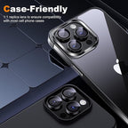 Hoerrye for iPhone 15 Pro Max/iPhone 15 Pro Camera Lens Protector [3+1] [Keep Lens Original Design] 9H Tempered Glass Camera Cover Screen Protector,Black Titanium