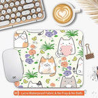 Square Mouse Pad Cute Cat, Personalized Premium-Textured Custom Mouse Mat Design, Washable Mousepad Cloth, Non-Slip Rubber Base Computer Mouse Pads for Wireless Mouse