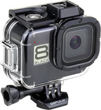 60M/196FT Waterproof Housing Case for GoPro Hero 8 Black, Dual Cold Shoe Slots Protective Underwater Diving Housing Shell for GoPro Hero 8 Black Action Camera