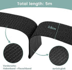 1.5In x 16Ft Cinch Straps Heavy Duty With 20 Buckles, Black Nylon Hook and Loop Straps, Reusable Long Cable Ties for Organizer or Storage