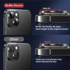 Compatible with iPhone 15/iPhone 14/iPhone 14 Plus/iPhone 15 Plus Camera Lens Protector, [Case-Friendly][Strong Adsorption][AR Anti-Reflection] Tempered Glass Full Coverage,Black