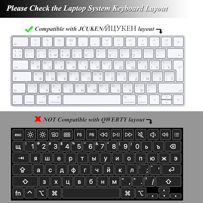 Russian Keyboard Cover Skin for 2024 2023 2022 2021 Apple MacBook Pro 14 A3112 A3401 A3185 A2992 A2918 A2442 A2779, MacBook Pro 16 A3403 A3186 A2991 A2485 A2780 M4 M3 M2 M1 Pro Max Protector-Black