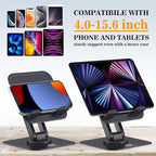 OCYCLONE for iPad Stand for Desk, 360 Rotating Adjustable Portable Monitor Tablet Holder Office Accessories Compatible with Kindle 4" - 15.6" Tablet iPad PS iPhone, Black