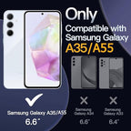 Battery Case for Galaxy A55/A35,Enhanced 12000mAh Portable Protective Smart Wireless Charging Case Support Carplay Compatible with Galaxy A55/A35 Rechargeable Extended Battery Charger Case (Black)