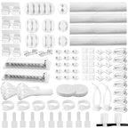[313Pcs] Cable Management Kit, 67 Adhesive Cable Clips, Topavatop Desk Cord Organizer, 22 Reusable Cable Strap, 4 Cable Sleeve Split, 200 Nylon Cable Zip Ties with 20 Mounts for TV Office Home, White