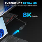 SABRENT 8K USB Type-C to HDMI Adapter - 8K@30Hz & 4K@120Hz, HDR10/Dolby Vision, VRR & FreeSync, Compatible with Laptops, Tablets, Smartphones, Portable Gaming Systems, Aluminum Design (DA-CH8K)