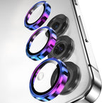 YWXTW Camera Lens Protector for Samsung Galaxy S25 Accessories [1:1 Fit & Ultra Clarity] 9H Tempered Glass Metal Individual Ring Camera Cover Screen Protector for S25, Case Friendly (Multi-Coloured)