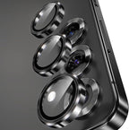 YWXTW Camera Lens Protector for Samsung Galaxy S25 Accessories [1:1 Fit & Ultra Clarity] 9H Tempered Glass Metal Individual Ring Camera Cover Screen Protector for S25, Case Friendly (Black)