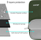MOSISO Laptop Case 13.3 inch, 13-13.3 inch Laptop Sleeve Compatible with MacBook Air/Pro 13 / Pro 14, HP Dell ASUS Lenovo Notebook, Polyester Vertical Computer Sleeve Bag with Pocket, Army Green