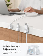 6Pack Cord Organizer, Office Desk Accessories - Lamicall Clear Cable Management Clips, Home Workspace Halloween Organization Accessories, Nightstand Desk Decor, Dorm Room Desktop Gadget Essentials