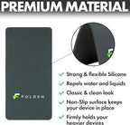 Folden Airplane Phone Holder, Flexible Tablet and Cell Phone Holder, Folding Cellphone Stand for Desk, Bed, Office, Treadmill - Airplane Accessories Long Flight Travel - Plane Essentials (Silicone)
