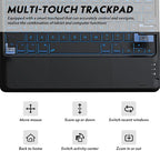 Keyboard Case for iPad Pro 12.9 Inch 2017/2015 (1st & 2nd Generation), 7 Color Backlit, Multi-Touch Trackpad, Detachable Wireless with Pencil Holder Stand Folio Keyboard Cover, Black
