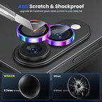 WSKEN for Samsung Galaxy S25 Edge Camera Lens Protector - Edge Thin Case Friendly, 9H Shatterproof Tempered Glass with Aluminum Metal Circle Camera Screen Protector Cover Accessories, Colorful