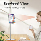 OATSBASF Heavy-Duty Tablet Floor Stand - 66.1" Height-Adjustable, Overhead Bed Phone/Tablet Holder, Fits 4.7-12.9" iPad Pro/Air/Mini, Kindle & Cell Phones