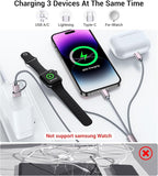 Temdan for Travel Essentials,3 in 2 USB C Cable for Apple Watch Charger/iPhone 16 Charger/Lightning,Multi Charging Cable Cord,Vacation Camping Essentials,Portable Designed for iWatch &iPhone 16-12-4FT