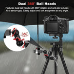 Double Super Clamp Camera Mount with Magic Arm, Aluminum Double Clamp Mount Umbrella Holder for Desk, Studio Light/Boom Stand, Photography Reflector, Cross Bars, Bike/Motor Handlebars (SY004)