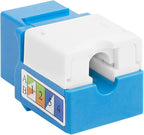 Cmple - RJ45 Keystone Jack 90 Degree Cat5e Keystone Jack Insert Punch Down RJ45 Connectors Female for Wall Plates, Patch Panels, Patch Cables, Ethernet Cables - Blue