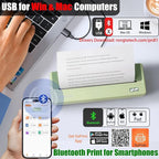 Rongta Inkless Portable Printer for Travel, Wireless Thermal Printer Support 8.5 x 11 inch A4/ US Letter, Bluetooth Compatible with Android/iOS Smartphone for Home Use (Green)