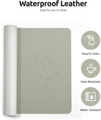 YSAGi Leather Desk Protector, Office Mat, Large Mouse Mat, Non-Slip PU Leather Blotter, Laptop Desk, Waterproof Writing Pad for Office and Home (Sage Green, 23.6" x 13.8")