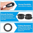 PATIKIL 28mm / 1-1/18 Inch Drill Hole,15/16 Inch ID Rubber Grommets, 3Pcs Top Hat Grommet for Wiring Eyelet Ring Gasket Automotive Firewall Cable Hole Plugs Wires Protection, Black