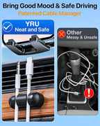 YRU Car Phone Holder [2025 Upgraded Metal Hook Clip], Phone Holders for Your Car [No Fear of Bumps] Air Vent Cellphone Mount Widely Compatible with iPhone16 15 14 13 12 Samsung Android, Black