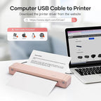 iDPRT Portable Thermal Printer with Case, 300DPI Inkless Mobile Printers for Travel, Home, Office, School, Vehicles, Support 8.5" X 11" US Letter/A4/A5, Wireless Bluetooth Printers, Pink