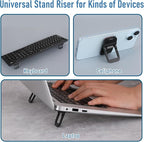 Bewudy 2 Pcs Portable Keyboard Stand, Dual Tilt Angle Adjustment, Foldable Laptop Riser, Self-Adhesive Feet for Most Keyboards (Black)
