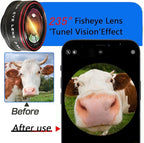 Phone Camera Lens, Clip on Cell HD Phone Fisheye Lens kit, 235° Fisheye Lens ，for Most iPhone Android Samsung Phones and Smartphones