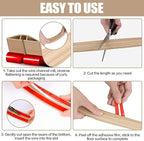 Floor Cord Cover Cavity 0.8"x0.37" Self Adhesive Cord Hider, 3.3FT Low Profile Cable Management, Extension Strip Protector for Wires, Prevent Cable Trips for Offices, Gyms (Wood Light Yellow)
