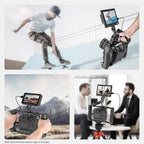 NEEWER Video Camera Cage Rig with Arca Type Base/Dual Grips/Expansion Holes/15mm Rods, Universal Stabilizer Compatible with Sony Canon Nikon DSLR/DSLM, Compatible with SmallRig Accessories, CA016