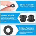 PATIKIL 9mm / 3/8 Inch Drill Hole,1/4 Inch ID Rubber Grommets, 15Pcs Top Hat Grommet for Wiring Eyelet Ring Gasket Automotive Firewall Cable Hole Plugs Wires Protection, Black