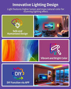 RGB+IC LED Strip Lights, Smart Bluetooth LED Light for Bedroom, Color Changing LED Strips with 44 Scene Modes, Segmented Control, for Room, Party, Festival, Gathering (105ft)