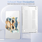 for MacBook Pro 16 inch Case 2021 2022 2023 2024 Release A3186 A3403 M4 A2991 M3 A2780 M2 A2485 M1 Pro/Max, Hard Shell Case with Screen Protector & Keyboard Cover, Cute owl