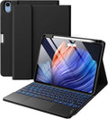 Compatible with iPad Air 11 Inch & Air 5th/ Air 4th Generation Case with Keyboard - Multi-Touch Trackpad, 7-Color Backlit, Detachable Folio Cover for Air 11-inch M3/M2 (2025/2024) (Black)