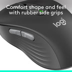 Logitech Signature Plus M750 L Wireless Mouse - for Large Hands, SmartWheel, Bluetooth, Multi Device, 24-Month Battery, Silent Clicks, Customizable Side Buttons, Contoured Shape - Graphite