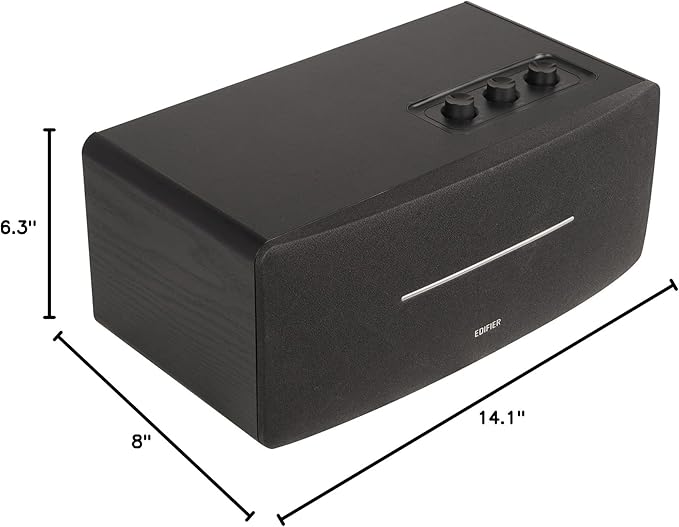 Edifier D12 Integrated Desktop Computer Speakers with Bluetooth 5.0, Wireless Stereo Tabletop Speaker 70 Watts RMS with Subwoofer Line Out, RCA, Aux Input for PC Monitor Laptop -Black