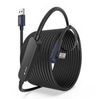 Syntech Link Cable 26 FT with Signal Booster Compatible with Meta/Oculus Quest 3, Quest2/Pro/Pico4 Accessories and PC/SteamVR, High Speed Data Transfer, USB 3.0 to USB C Cable for VR Headset, Black