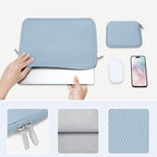 MOSISO Laptop Case 13.3 inch, 13-13.3 inch Laptop Sleeve Bag Compatible with MacBook Air/Pro 13 / Pro 14, HP Dell ASUS Lenovo Notebook, Neoprene Computer Sleeve Bag with Small Case, Airy Blue