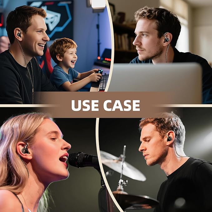 HiFiGo KEFINE Quatio in Ear Monitor, 2DD+2BA Hybrid IEMs with 3 Tuning Nozzles, in Ear Headphone with Detachable Cable for Musician Audiophile