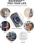 EWA MagOne Ultra Phone Grip Stand with Replaceable Elastic Finger Loop, Removable Magnetic Ring Holder Kickstand Loop, Double-Sided Magnetic Accessories for iPhone 16, 15, 14, 13 Pro/Max/Plus-Black