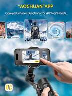 Gimbal Stabilizer for Smartphone with Wireless Charging iPhone Gimbal for iPhone 15 Pro Max/Android Foldable 3-Axis Handheld Phone Stabilizer for Video Recording Face Tracking-Smart X Pro