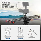 NEEWER 31.5"/80cm Motorized Camera Slider, App Wireless Control DSLR Carbon Fiber Dolly Rail Slider with 4400mAh F750 Battery (Charger Not Included), Support Video Mode, Time Lapse Photography, ER1-80
