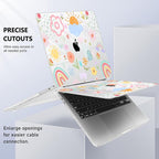 May Chen Case for MacBook Pro 13 inch M2 2023,2022,2021,2020 A2338 M1 A2251 A2289, Plastic Hard Shell Case for MacBook Pro 13" with Touch Bar Fits Touch ID, Rainbows Flowers