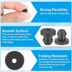PATIKIL 5mm / 3/16 Inch Drill Hole,1/8 Inch ID Rubber Grommets, 15Pcs Top Hat Grommet for Wiring Eyelet Ring Gasket Automotive Firewall Cable Hole Plugs Wires Protection, Black